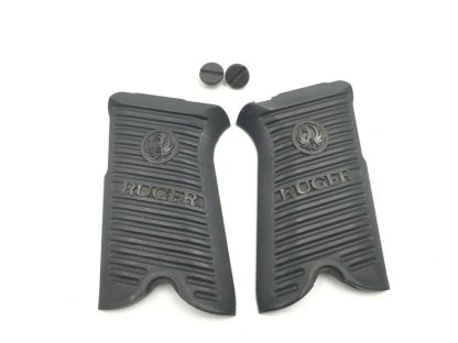 Ruger P90 45ACP Pistol Parts: Black Plastic Grips with Screw