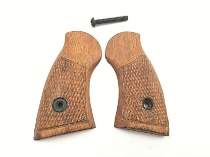 Hi Standard Power Plus 38SPL Revolver Parts: Wooden Grips With Screw