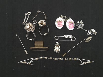 Assorted Gold Tone Pins, Pendants, Necklaces, & Bracelet - Image 5