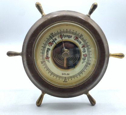 Vintage Wood Barometer- "Stormy Rain Change Very Dry"