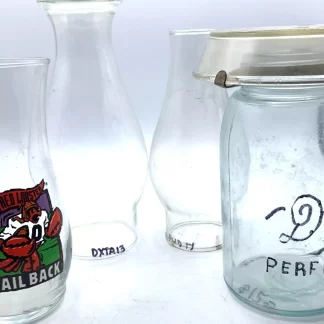Vintage Glass covers, Cup, & Jar