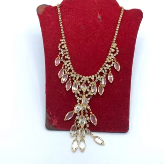 Vintage Costume Jewelry necklace with stand