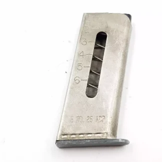 One Raven Arms Model P25 MP25 6rd 25 ACP Pistol Magazine Marked w/ Rd Count