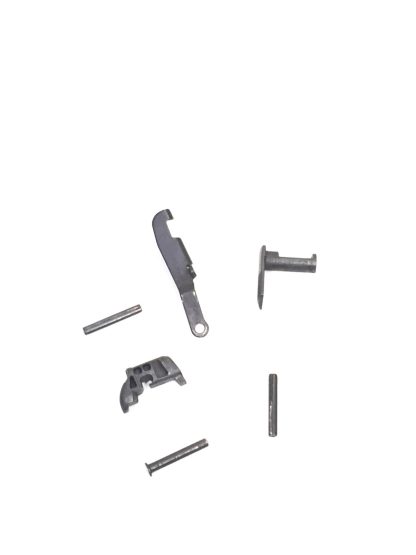 Smith and Wesson M&P shield 9mm, pistol parts, disassembly lever, slide stop, magazine catch, and pins - Image 3