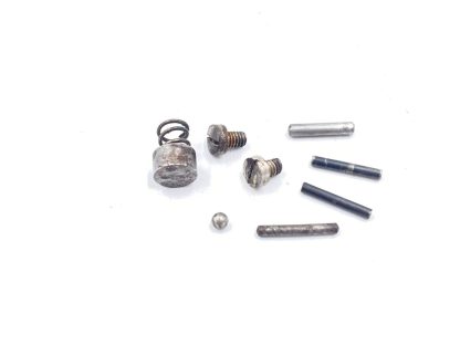 Armi Galesi Brescia Brevetto 25acp pistol parts, safety cup and spring, screws, pins, and ball