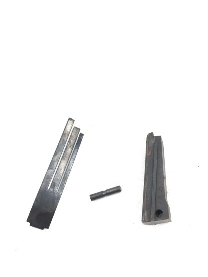Iver Johnson 1911A1 9mm, pistol parts, mainspring housing (metal), spring, and pin - Image 4