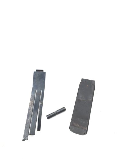 Iver Johnson 1911A1 9mm, pistol parts, mainspring housing (metal), spring, and pin - Image 6