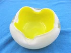 Venitial Yellow white glass bowl