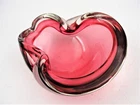 Cranberry clear glass Bowl