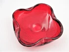 Murano art red glass bowl