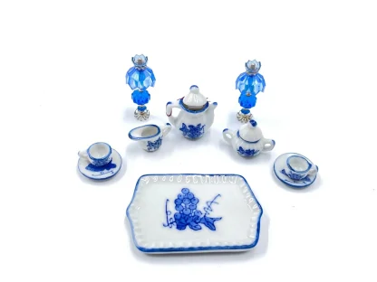 Vintage Mini Floral Bule Tea Set