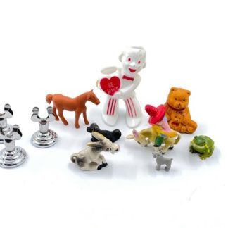 Antique Miscellaneous Animals and People Figures and three card holders