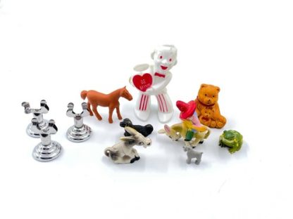 Antique Miscellaneous Animals and People Figures and three card holders