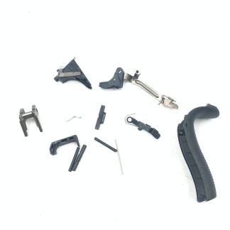 Glock 19 Gen 4 9mm, pistol parts, trigger, bar, housing, slide catch, pins, magazine catch, springs, stop, backstrap