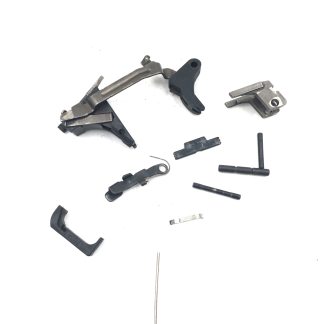 Glock 19 Gen 4 9mm, pistol parts, trigger, bar, housing, slide catch, springs, pins, magazine catch, stop